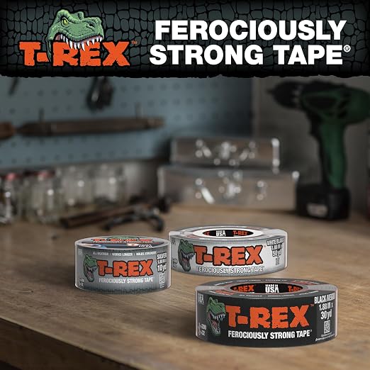 T-REX Tape Extra-Wide Duct Tape with UV Resistant & Waterproof Backing for Ferociously Strong Repairs, 2.83" x 25 yd, Gunmetal Gray, 1 Roll