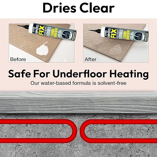 Floor-Fix Pro Injectafix Tile Repair Kit – Extra Strength Tile Adhesive for Loose & Hollow Floor Tiles, Wood, Laminate & LVT – Injection Repair Glue with Stainless Steel Precision Tip 10.1 fl oz