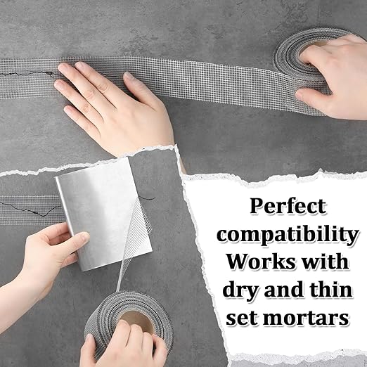 150 ft x 2 Inch Cement Board Joint Tape Self Adhesive Durable Gray Fiberglass Mesh Drywall Mesh Repair Tape for Cement Board Joints Repairing, Sealing and Strengthening