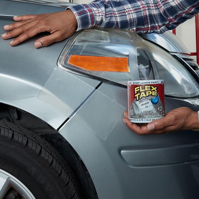 Flex Tape, Original Thick Flexible Rubberized Waterproof Tape - Seal and Patch Leaks, Works Underwater, Indoor Outdoor - Home RV Roof Plumbing and Pool Repairs, Clear, 12 in x 10 ft, Pack of 1