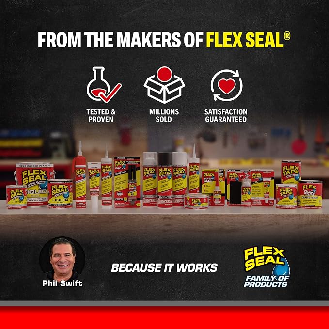 Flex Seal, 14 oz, 1-Pack, Gray, Stop Leaks Instantly, Waterproof Rubber Spray On Sealant Coating, Perfect for Gutters, Wood, RV, Campers, Roof Repair, Skylights, Windows, and More