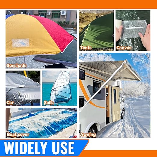 Tikfoam RV Awning Repair Tape for Tarp, Boat Covers,Tent, Sail Tape, Duct, Tear Repair Patch Kit, Waterproof, 5 Inch Wide 30FT Long, Reinforced White