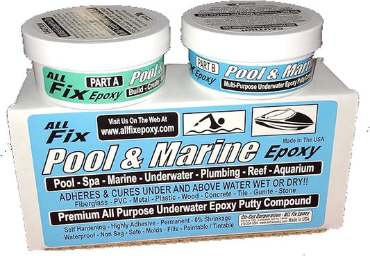 All Fix H20 Underwater EPOXY Putty Pool Surfboard Kayak Marine Repair Cracks Leaks Seal Bond (8 oz. Unit)