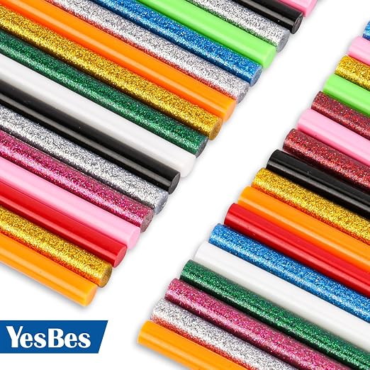 300 Pack Colored Hot Glue Sticks, 4" Long x 0.27" Diameter Mini Hot Glue Sticks, Perfect Fit for Mini Glue Guns, Widely Used in Wood, Metal, Glass, Plastic, Floral, Fabric, Leather, Foam