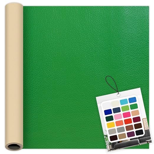 Dark Green Leather Repair Patch, 39.3 x 19.6 Inch Self Adhesive Leather Repair Tape, Large Vinyl Leather Repair Kit for Furniture, Car Seats, Sofats, Couch, Office Chair