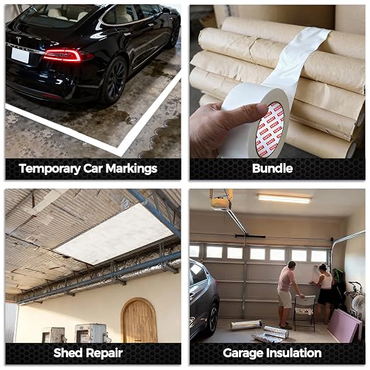SWRT 9 Mil 5-Pack White Heavy Duty Duct Tape Strong Adhesive, 2 in x 30 YD (Total 150YD) Duct Heavy Duty Waterproof All Weather White Duct Tape No Residue Sealing & Patching for Indoor&Outdoor Repair