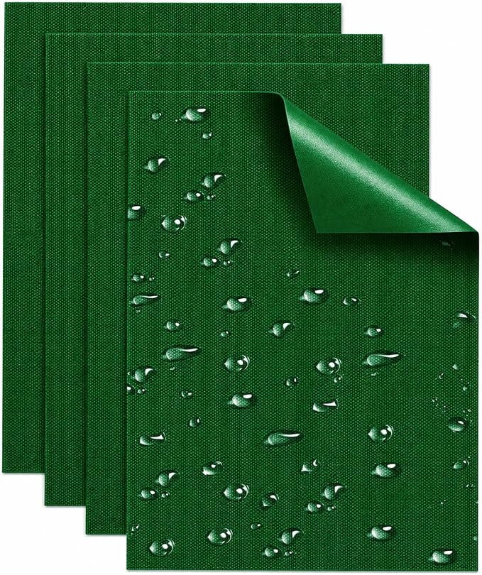Canvas Repair Patches, Heavy Duty Waterproof Self-Adhesive Fabric Repair Tape for Tent, Sofa, Boat Covers, Chairs, Awning & Camping Outdoor Gear, 7.87"x5.9", Green