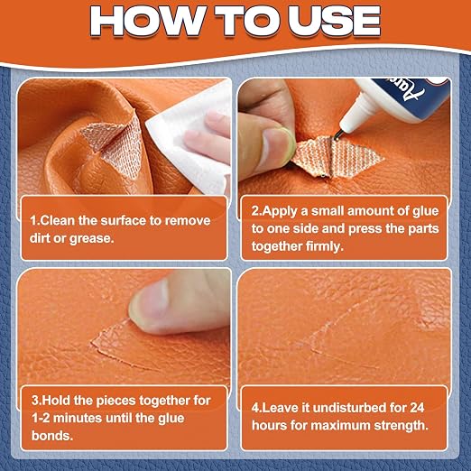 Leather Glue, 60ml Strong & Flexible Leather Adhesive-Waterproof | Quick-Dry & Clear Repair Glue for Shoes, Jackets, Handbags, Sofas, Car Seats & More – Long-Lasting Bond for Durable Fixes