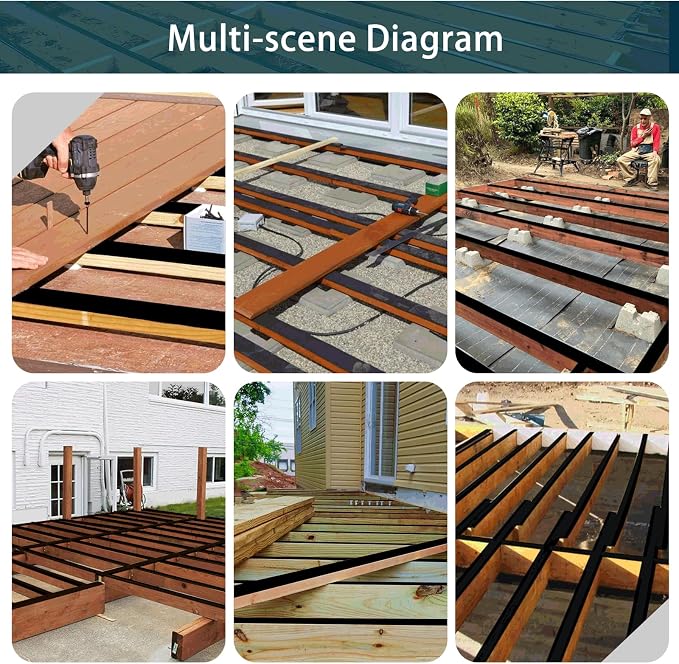 Dongxw 12 Packs Deck Joist Tape, 2" x 50' Waterproof Butyl Joist Tape for Decking 2inch, Flashing Tape Self-Adhesive Joist Tapes for Decks Beams Extend Wood Deck Life
