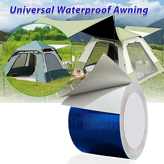 WaterproofRepair Tape for Fabric, 3.1IN x24.6FT, Heavy Duty Outdoor Repair Tape, for RV Roof, Tarp, Tent, Sail and Boat Cover Outdoor Repair Patch, Multipurpose Awning Repair Tape (Blue)