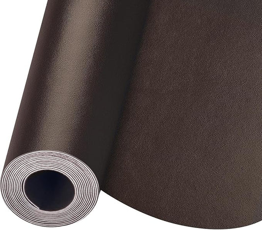 Self Adhesive Leather Repair Patch, Leather Patches for Furniture, Leather Repair Tape for Couch Sofa Car Seat Chair Furniture Repair, Leather Repair Kit (Dark Brown-Fine Grain, 17X79 Inch)
