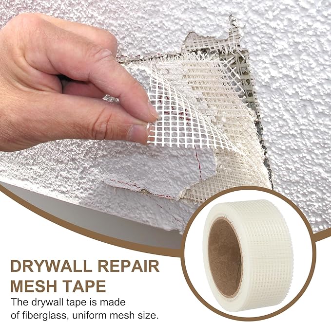 PATIKIL Drywall Repair Mesh Tape, 2 inch x 82 ft Fiberglass Repair Patch Self-Adhesive Dry Wall Joint Tape 8 Mesh Wall Hole Crack and Seam Patch, White