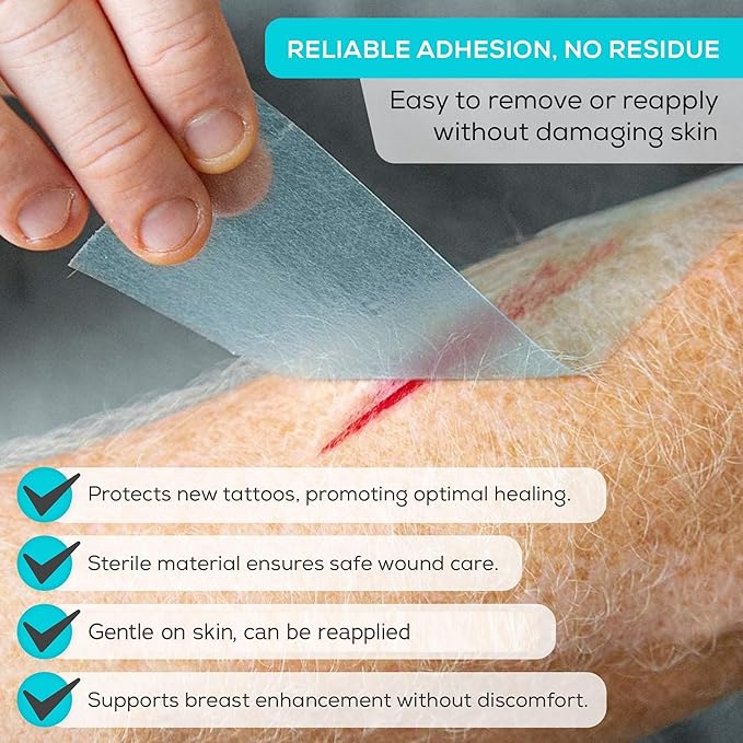 MedVance Silicone Tape Medical, Perforated Surgical Tape Sensitive Skin, Waterproof Tape for Skin, Medical Tape for Wound Care, Eyelash Tape, Gentle Skin Tape, 2" Width (1 Pack, 180 Inches)