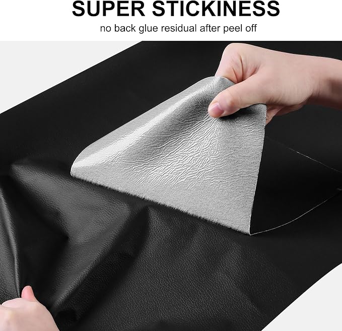 YAFLC Leather Repair Patch for Furniture, 4" x 63" Self Adhesive Leather Repair Kit Vinyl Repair Tape for Car Seat Sofa Jackets Couches Chair Black
