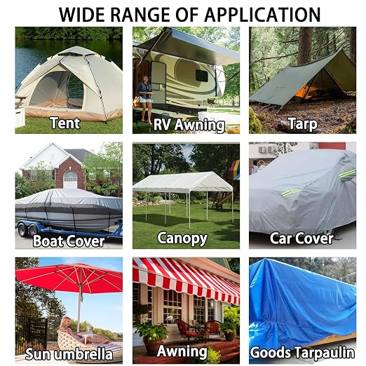 Heavy Duty Awning Repair Tape, Waterproof Strong Adhesive Patch, Instant Fix Tape for Tent, Boat Covers, Tarp, Sail, Canopy, Canvas, Tarpaulin, 3.15IN X 65FT, Clear