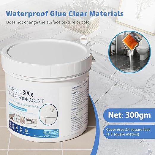 Magnova 300 Gm Transparent Waterproofing Glue with Brush for Roof Leakage, Crack Seal Water Leakage Solution Indoor Outdoor, Waterproof Adhesive Sealant for Bathroom Pipe Wall Tile Window (300 GM)