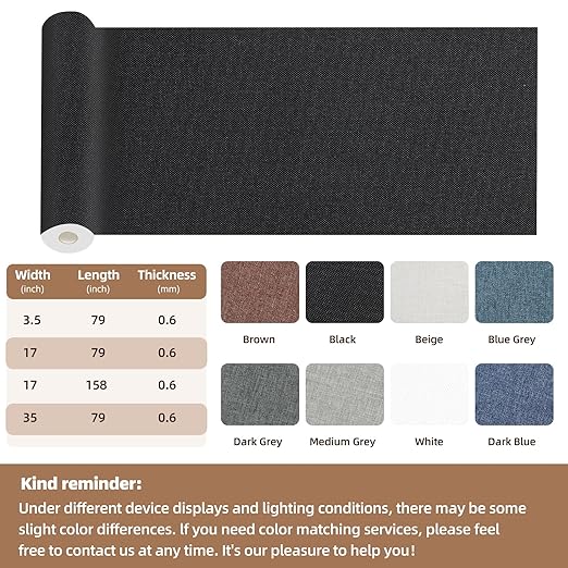 Suede Repair Patch, 17X79 Inch Fabric Large Repair Tape, Self-Adhesive Patches for Furniture, Sofa, Car Interior, Shoes, Hand Bag, Clothing (Dark Blue, 17X79 Inch)