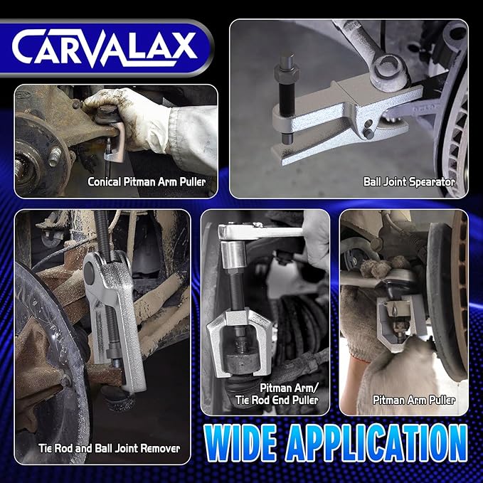 CARVALAX 5-in-1 Ball Joint Separator, Front End Service Tool Kit for Tie Rob Removal, Pitman Arm Puller, Cars SUVs Pickup Trucks Automotive Tools w/Storage Case