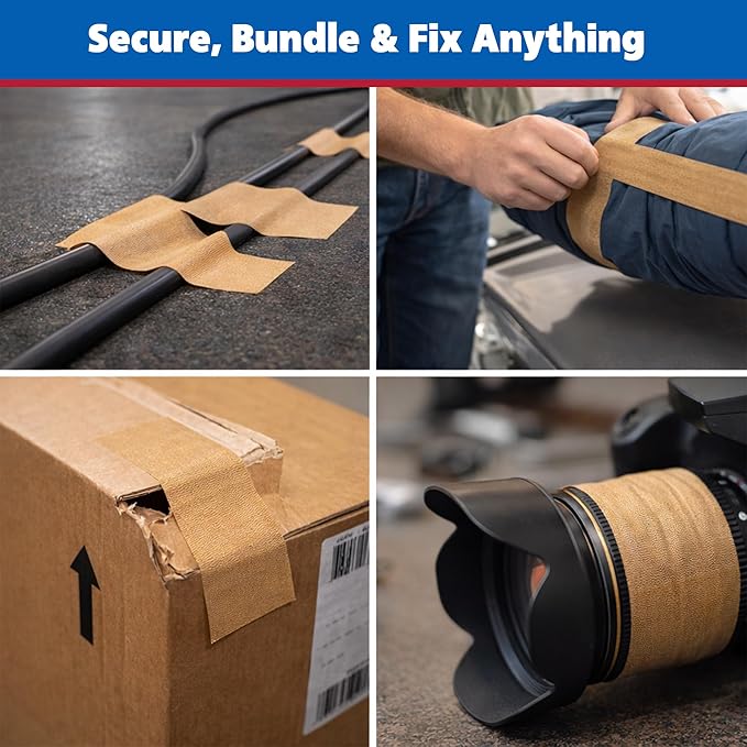 Gaffer Power Proudly Made in The USA, Real Professional Grade Gaffer Tape, Heavy Duty Gaffers Tape, Non-Reflective, Multipurpose. 2 Inches x 30 Yards, Tan