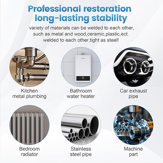 Heavy Duty Metal Glue | Muffler & Metal Repair Kit, Waterproof High Temperature Resistant Liquid Weld, Bonds Metals, Plastics, Aluminum, Stainless Steel, Ceramics, Fiberglass