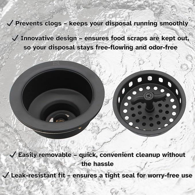 Westbrass A213-62 3-1/2" Wing Nut Twist Style Large Kitchen Sink Basket Strainer, Matte Black