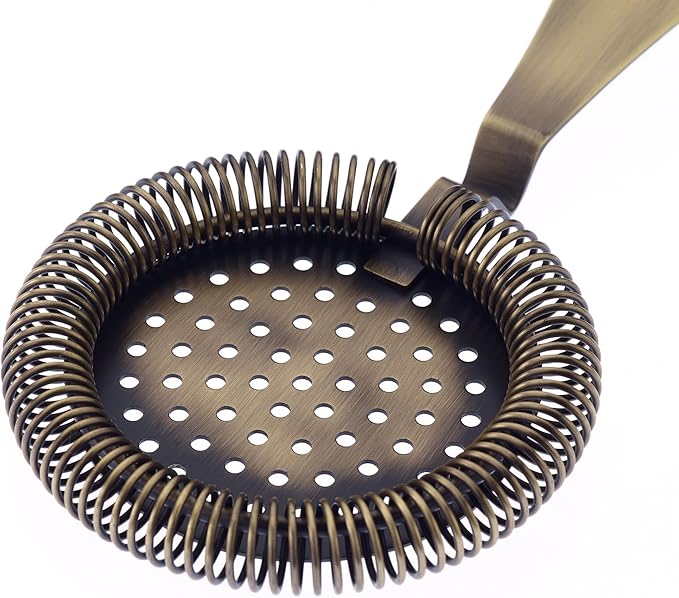 Barfly Deluxe Antique Hawthorne Spring Strainer, Antique Gold