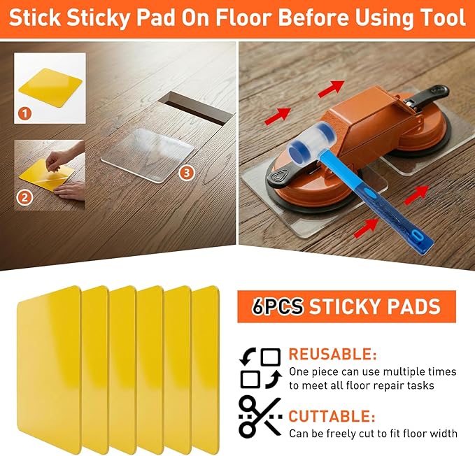 VinBee Floor Gap Fixer Tool,Heavy Duty Laminate Floor Gap Repair Tool with Suction Cup,Flooring Tools Kit for Vinyl Plank,Wood,Tile Installation & Home DIY