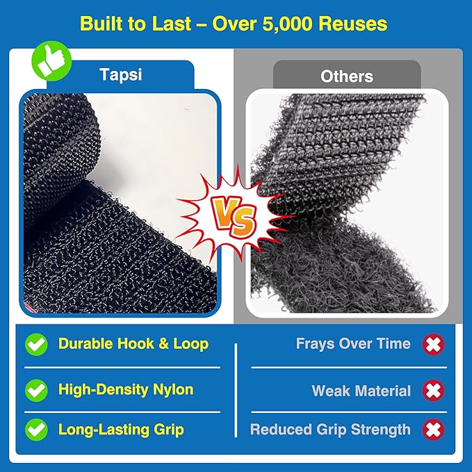8 Sets Heavy-Duty Adhesive Hook and Loop Strips – 1.2" x 3.2" High-Bond Fastening Strips, Heat-Resistant & Waterproof, Strong Hold for Indoor/Outdoor Mounting on Wall, Glass, Tile, Metal & More