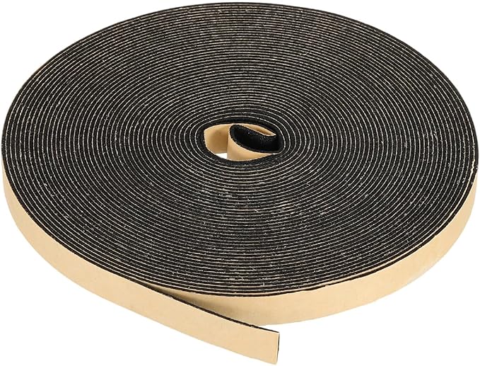 PATIKIL Foam Insulation Tape, 3/8" W x 1/16" t x 32.8FT Self Adhesive Weather Stripping Door Seal Strip for Door Soundproofing Window Air Conditioning Sealing, Black
