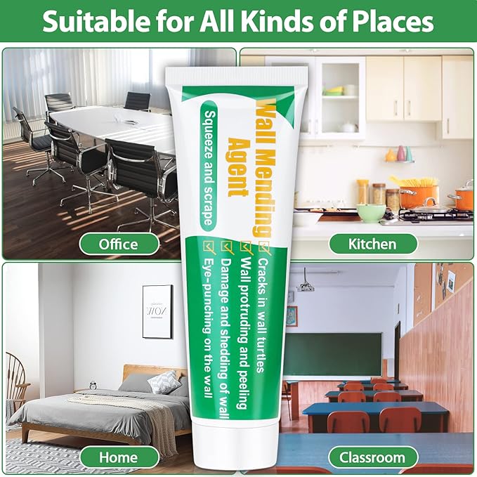 Drywall Repair Kit, Ranekie Drywall Hole Patch Kit Spackle Putty Wall Repair Large Hole Patch Kit, Wall Mending Agent with Scraper Easy to Fill The Holes for Home Wall, Plaster Dent Repair