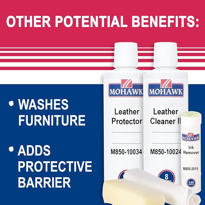 Mohawk Leather Care Kit, Includes Leather Cleaner II (M850-10024), Leather Protector (M850-10034), Ink Remover (M850-2015)