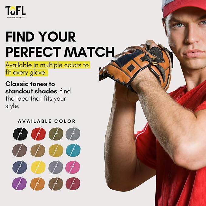 TOFL Softball and Baseball Glove Lace Kit | Mitt Lace Glove Repair Lacing Kit | 2 Leather Laces with Lacing Needle for Catchers Glove