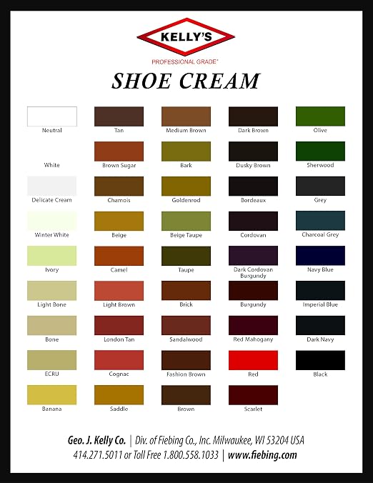 Kelly's Dark Cordovan Burgundy Shoe Polish 1.5 oz - Professional Shoe Cream