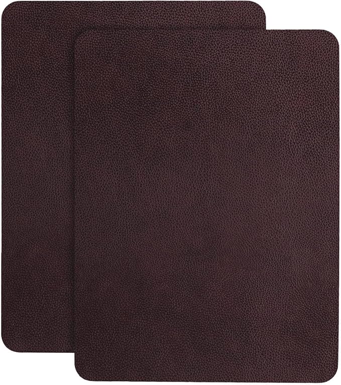 JDLUGH Sofa Leather Repair Patch Tape, 8.2x11 Inch2PCS Self Adhesive Couch, Car Seat, Office Chair, Leather Furniture, Vinyl Repair Patch Kit for Furniture (Brownish Brown)