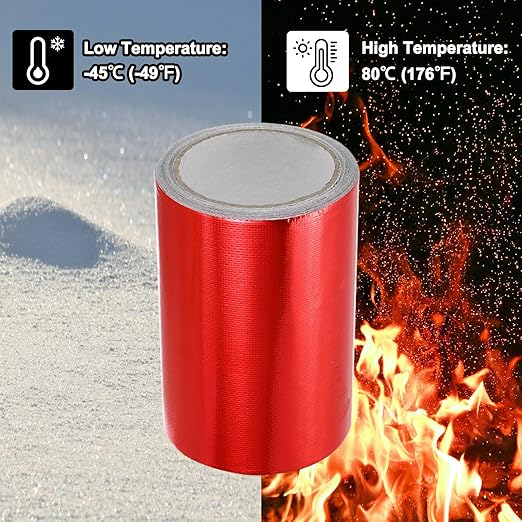 PATIKIL Awning Repair Tape 6" x 26ft Waterproof Canvas Tape High Adhesive Tear Repair Patch Kit for PVC Tarpaulin Tent Awning Fabric RV Sail Boat Cover, Red