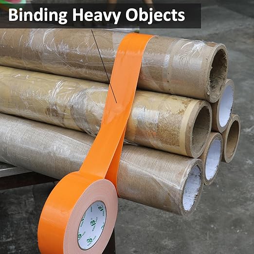 BOMEI PACK Orange Duct Tape, Heavy Duty Strong Waterproof Industrial Color Duct Tape 9.0mil x 1.88inch x 60yds for Packing and Repairing