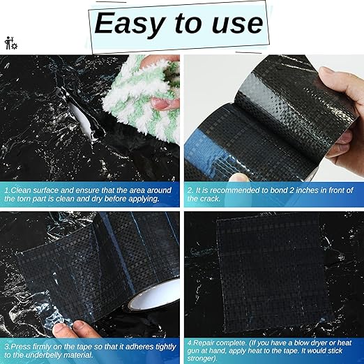 CHUANGSEED RV Underbelly Tape 8'' x 50Ft Flexible Waterproof Fabric Repair Tape, Thick Sealing Patch for Mobile Home Belly, Camper, Travel Trailer, Permanent Bottom Repair