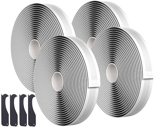 Oleitodh Black Butyl Seal Putty Tape 1 Inch x 30 Feet(4 Pack),Leak Proof Butal Tape for RV Repair, Window, Boat Sealing, Glass and EDPM Rubber Roof Patching