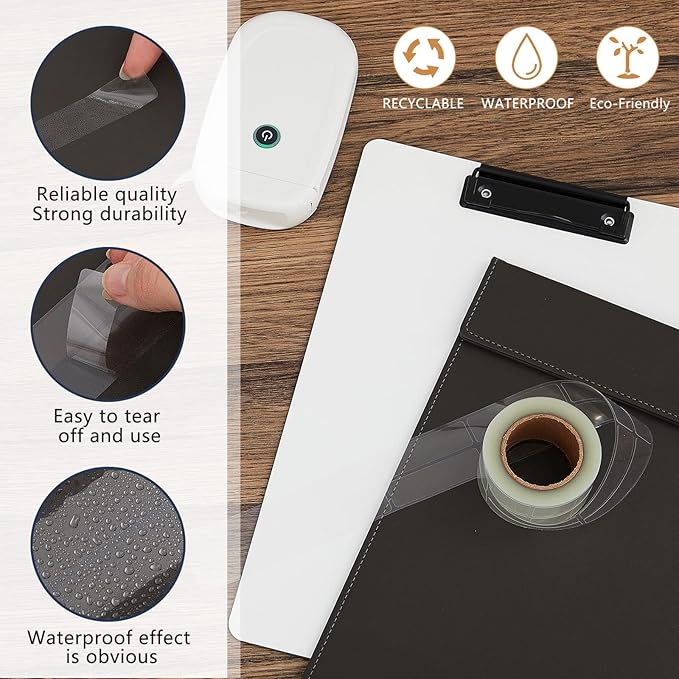 Zonon 500 Pcs Label Protector Back to School Clear Labels Stickers Wafer Seals Waterproof Labels Library Supplies for Protecting Barcodes, Numbers and Stickers (0.6 x 2.16 Inch,Rectangle)