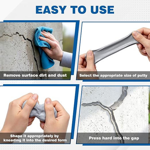 U0U 2 Pack Gery Moldable Silicone Putty,5mm Waterproof Multi Purpose Butyl Seal Putty Tape,Plumbers Duct Seal Putty for Sink Drain Gap Wall Repair