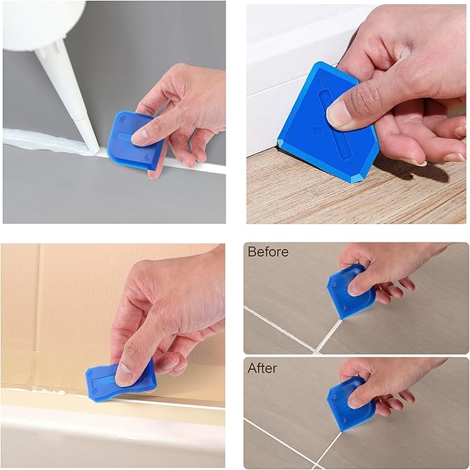 Sausage Caulking Tips 7-23mm Cone Trowel Nozzles Nozzle For Sausage And Bulk Guns ，V-neck，Glue nozzle + scraper + hook knife tool set,Non-stick, no-clean adhesive nozzle