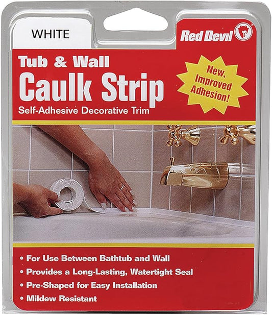 Red Devil 0150 Tub & Wall Caulk Strip (Medium) 7/8" x 11', White