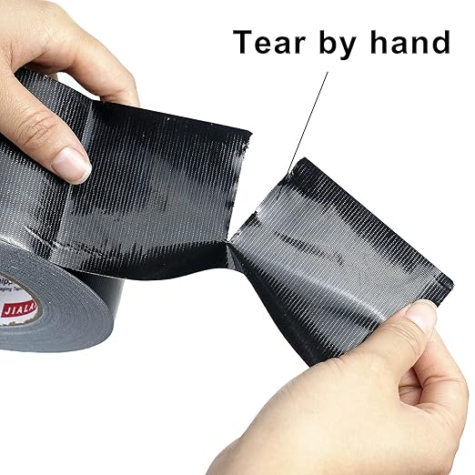 JIALAI HOME Black Duct Tape 3 Inch Wide, Industrial Grade 3 inches x 55 Yards (164 ft), 9 Mil Heavy-Duty, Waterproof, Strong, Flexible, No Residue, for Crafts & Home Improvement