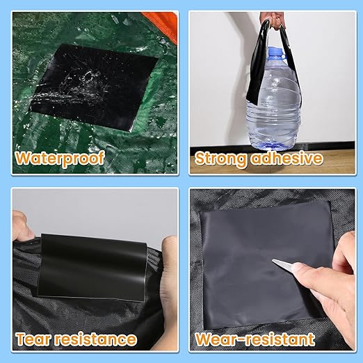 Tikfoam Waterproof Repair Tape for Fabric, Plastic, Awning, RV Underbelly, Tarp, Tent, Sail and Boat Cover Outdoor Repair Patch, Heavy Duty,5 Inch x 10FT Black