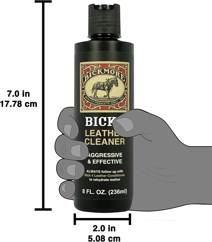Bick 1 Leather Cleaner & Bick 4 Leather Conditioner - Will Not Darken Leather - Safe For All Colors of Leather Apparel, Furniture, Jackets, Shoes, Auto Interiors, Bags & Accessories
