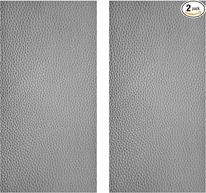 2PCS Leather Repair Patch Tape for Car Seats, Self Adhesive Leather Repair Patch Vinyl Repairs Kit, Waterproof PU Upholstery Tape for Furniture Couch Chair, Sofa Seat Repairs 4 x 8 Inch (Gray)