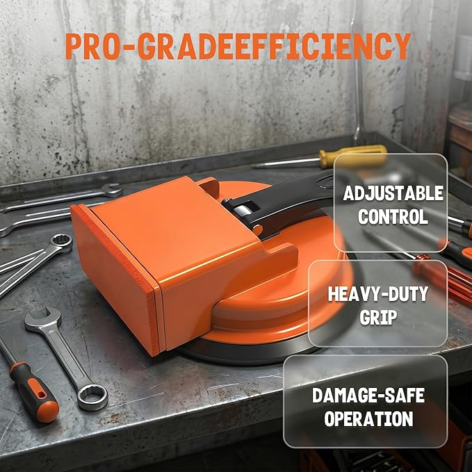 Floor Gap Fixer Tool Kit, Heavy Duty Suction Cup Floor Repair Tool for Laminate/Vinyl/Tiles, Includes 5 Adhesive Stickers, 3 Cushion Pads & 1 Seam Knife