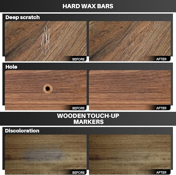 Vinyl Floor Repair Kit with Heat Pen - 11 Colors Laminate Wood Floor Repair Kit Touch Up Marker Hard Wax Linoleum Repair Kit Restore Any Scratches, Stains, Cracks, Hole for Floor, Door, Cabinet