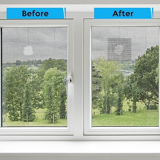 Secopad Black Window Screen Repair Tape, 2IN X 10FT Screen Repair Kit for Windows or Doors, Strong Adhesive Fiberglass Mesh Patch Tape