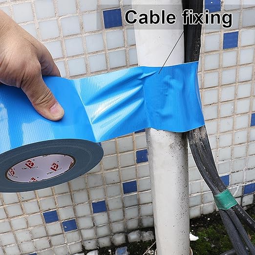 BOMEI PACK 3 Inch Blue Duct Tape Waterproof,9 Mil Thick Heavy Duty Duct Tape Blue,3 Inch x 60 Yards,No Residue,Strong,Flexible and All Weather,Professional for Indoor & Outdoor Use